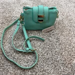 Charming Charlie Mint Green Crossbody Bag Small Gold Hardware Minimalist